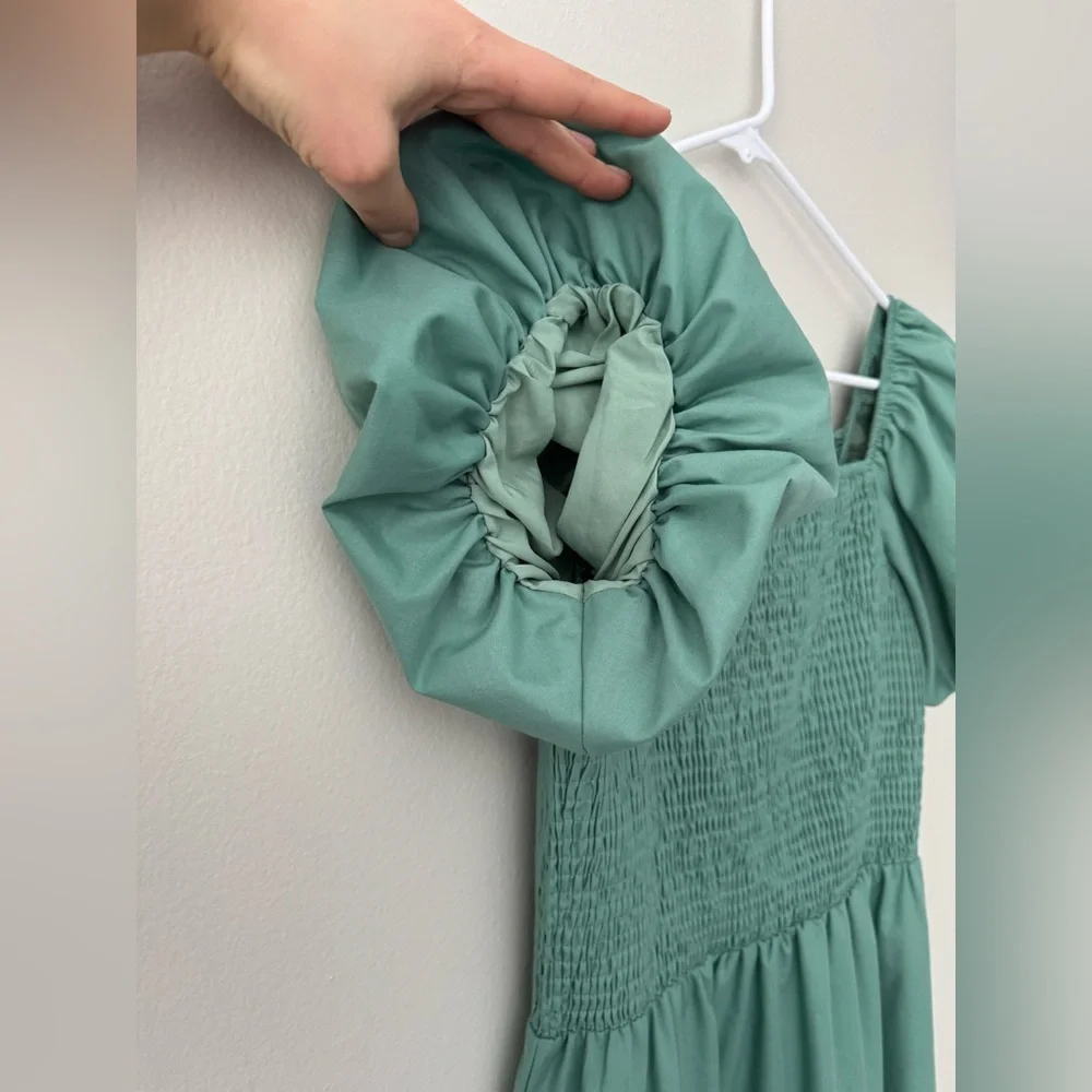 Summer long solid dress color green tube dress Size M - Picture 7 of 10